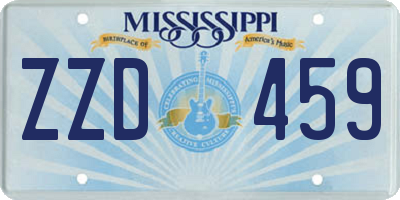 MS license plate ZZD459