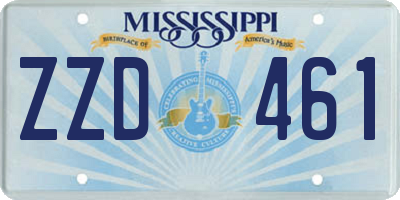 MS license plate ZZD461