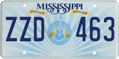 MS license plate ZZD463