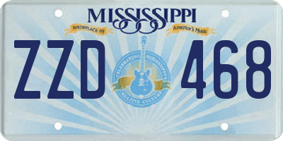MS license plate ZZD468