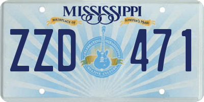 MS license plate ZZD471