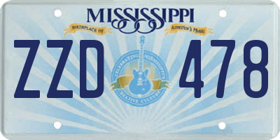 MS license plate ZZD478