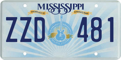 MS license plate ZZD481
