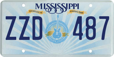 MS license plate ZZD487