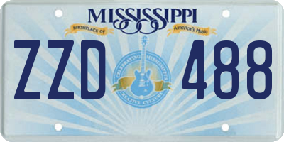 MS license plate ZZD488