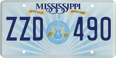 MS license plate ZZD490