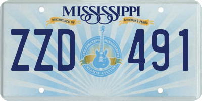 MS license plate ZZD491