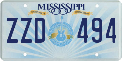 MS license plate ZZD494