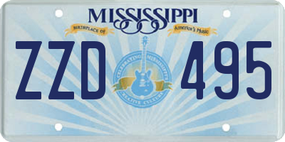 MS license plate ZZD495