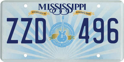 MS license plate ZZD496