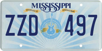 MS license plate ZZD497