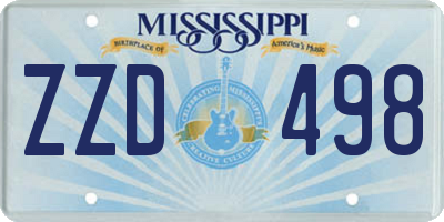 MS license plate ZZD498