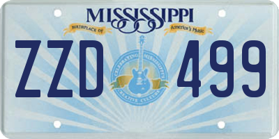 MS license plate ZZD499