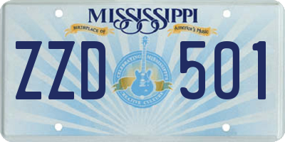 MS license plate ZZD501
