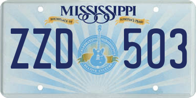 MS license plate ZZD503