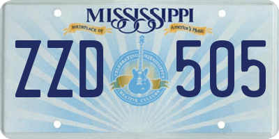MS license plate ZZD505