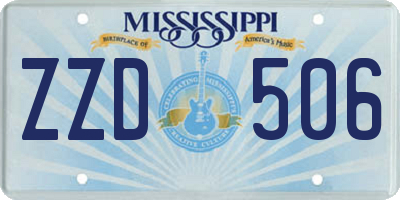 MS license plate ZZD506