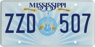 MS license plate ZZD507