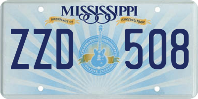 MS license plate ZZD508