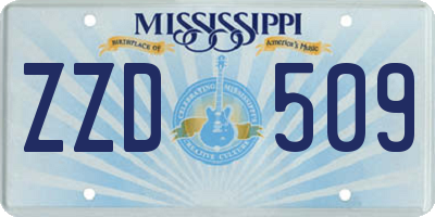 MS license plate ZZD509