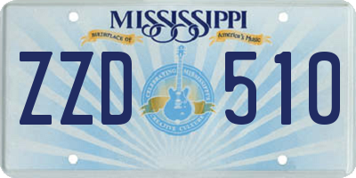 MS license plate ZZD510