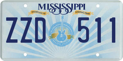 MS license plate ZZD511