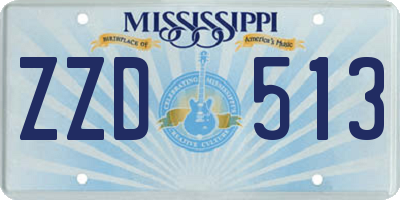 MS license plate ZZD513