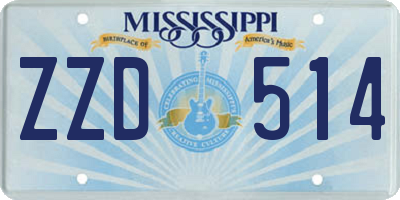 MS license plate ZZD514