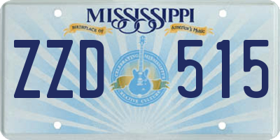 MS license plate ZZD515