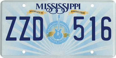 MS license plate ZZD516