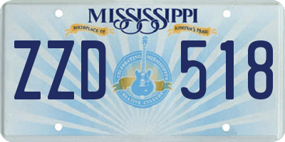 MS license plate ZZD518