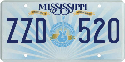 MS license plate ZZD520