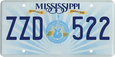MS license plate ZZD522