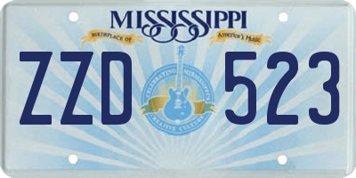 MS license plate ZZD523
