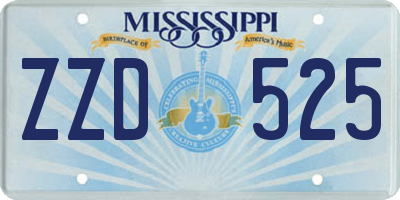 MS license plate ZZD525