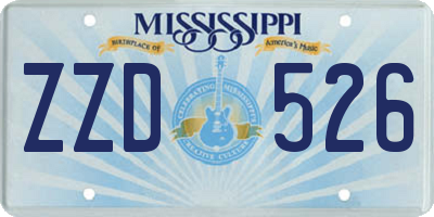 MS license plate ZZD526