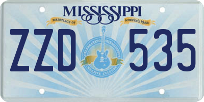 MS license plate ZZD535