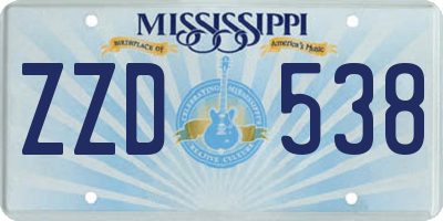 MS license plate ZZD538