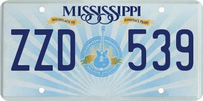 MS license plate ZZD539