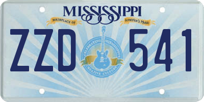 MS license plate ZZD541