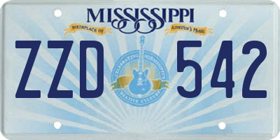 MS license plate ZZD542