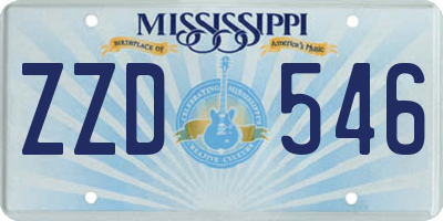 MS license plate ZZD546