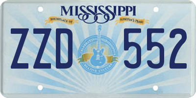 MS license plate ZZD552