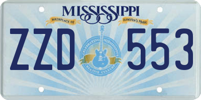 MS license plate ZZD553