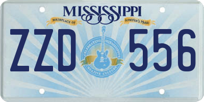 MS license plate ZZD556