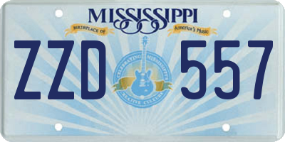 MS license plate ZZD557