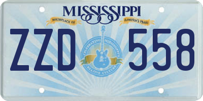 MS license plate ZZD558