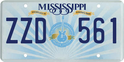 MS license plate ZZD561