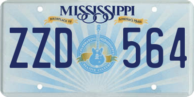 MS license plate ZZD564