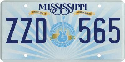 MS license plate ZZD565